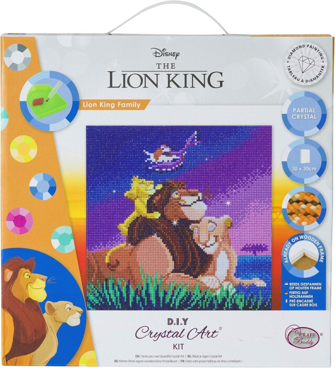 Lion King Family - Crystal Art Kit 30 x 30cm