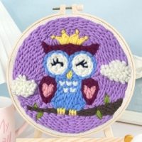 Sleepy Owl - Punch Needle Kit - 20 x 20cm