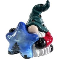 Gnome with Star Lantern- Paint Your Own Pottery Ceramic Blank Bisqueware
