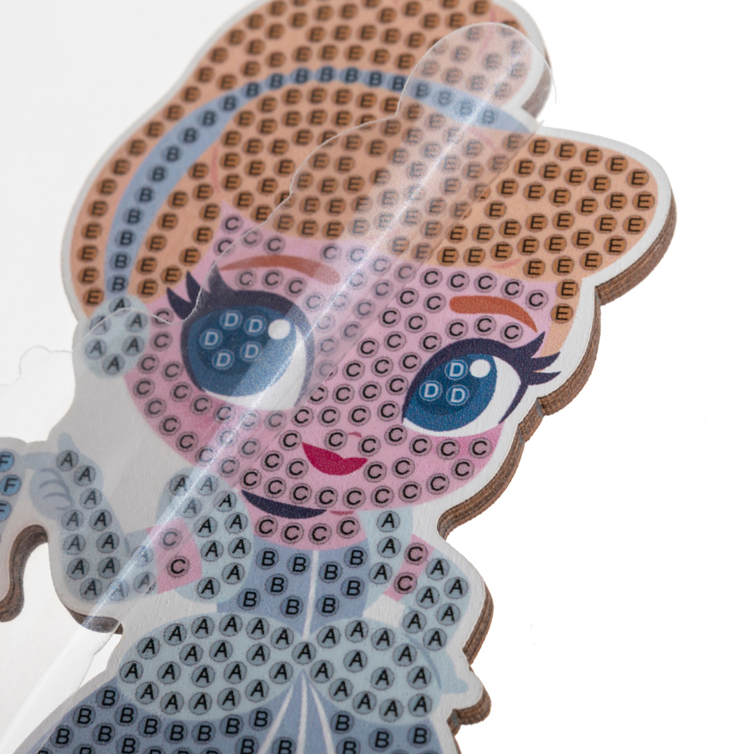 CAFGR-DNY004 Cinderella - Crystal Art Buddy Kit close-up-incomplete