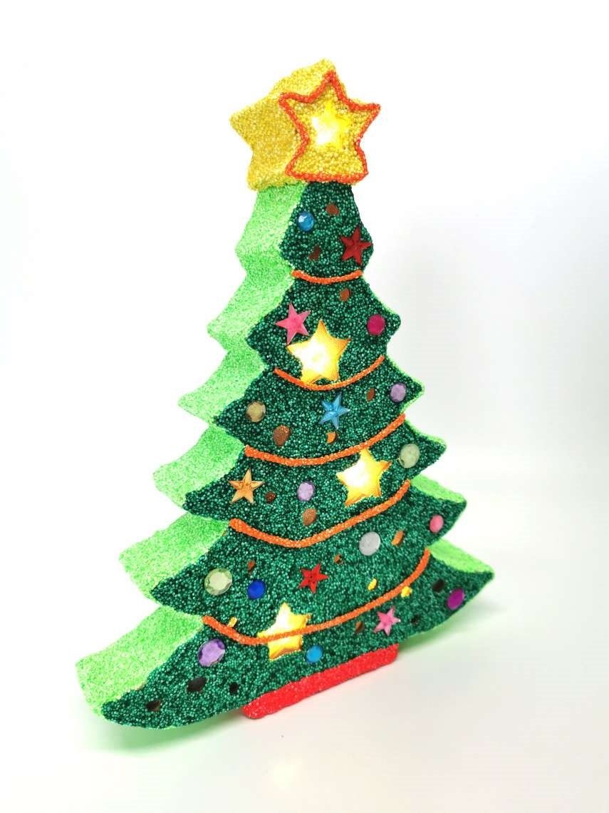 Papier Mache Light Up Christmas Tree(3)
