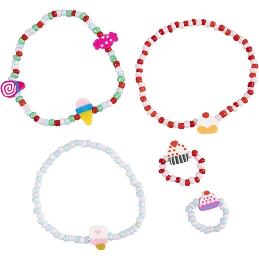 CH970864 Mini Craft Jewellery Kit, Elastic Bracelet and Ring Contents