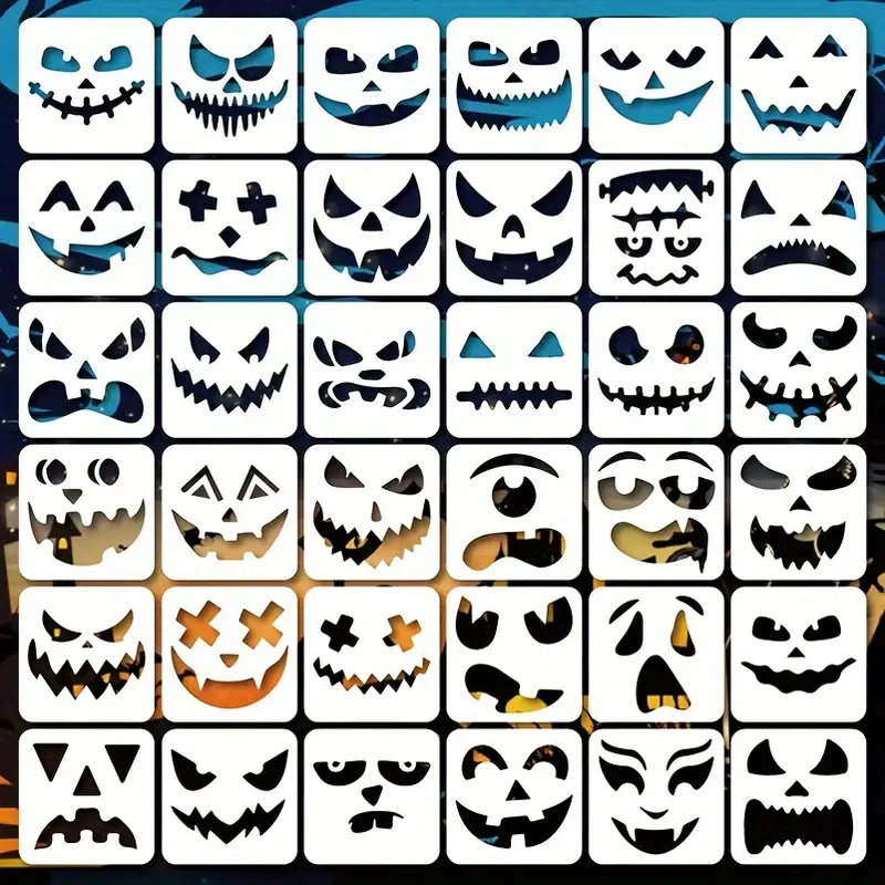 Halloween Craft Stencils 7.6cm D (36pk)