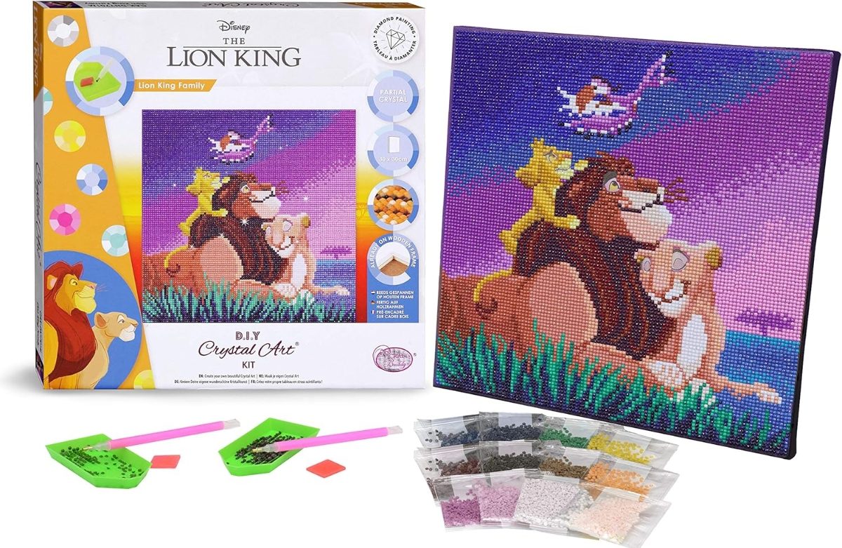 Lion King Family - Crystal Art Kit 30 x 30cm