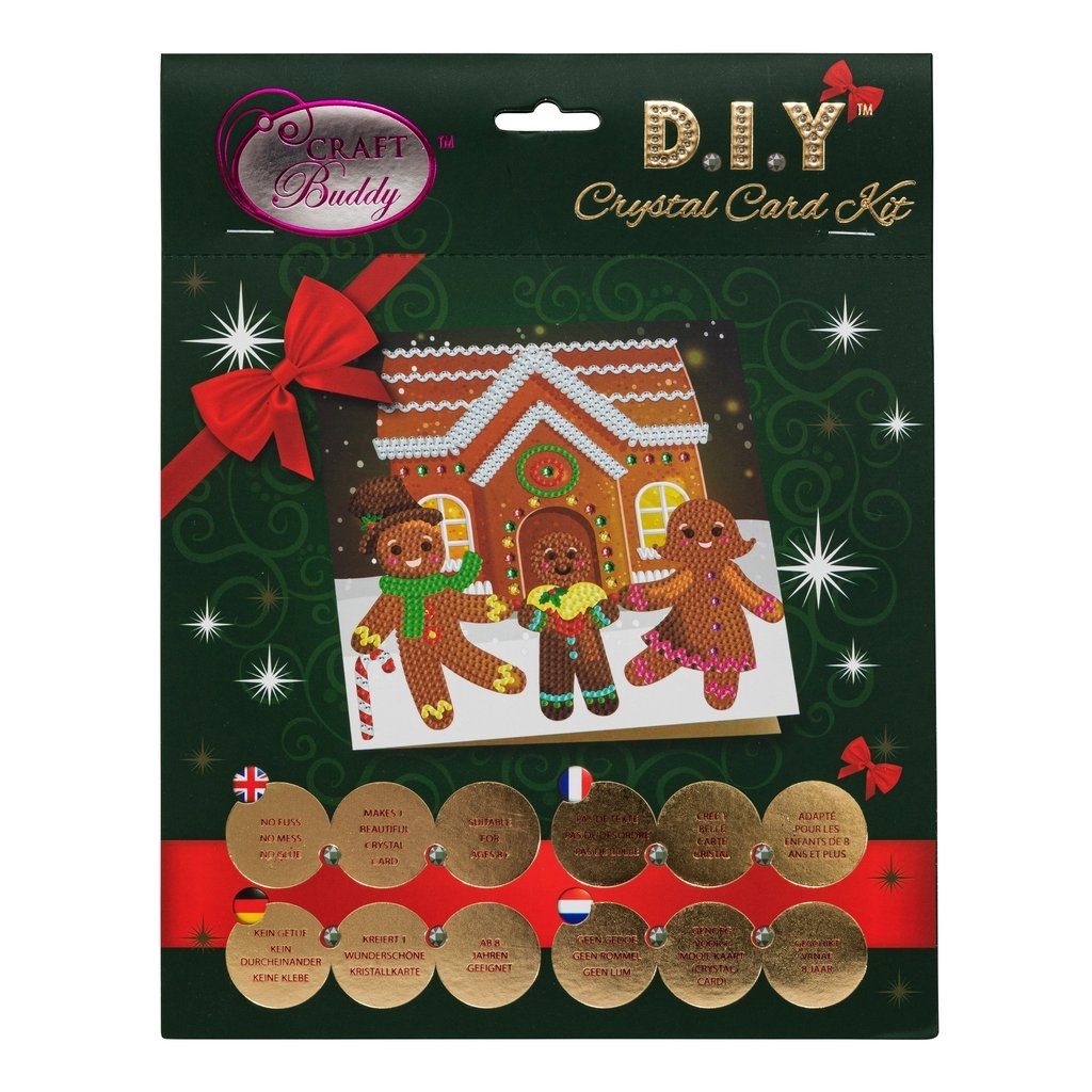 Gingerbread Family - Crystal Art Card 18 x 18cm pack