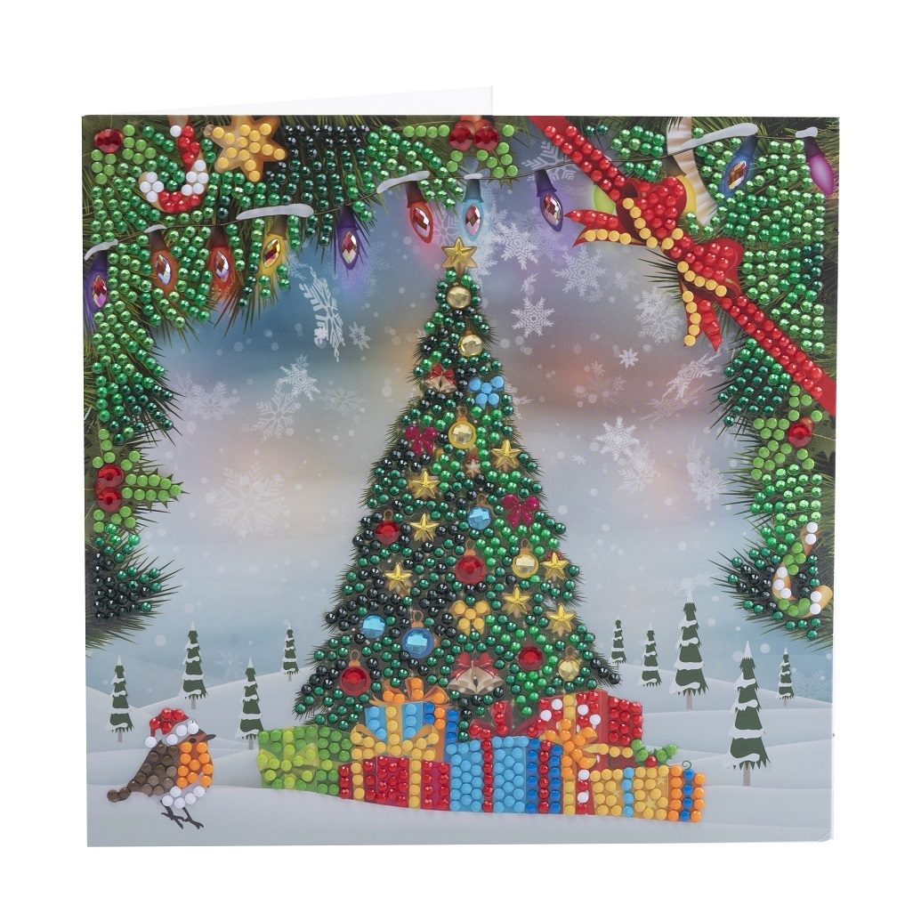 CCK-XM139 Festive Tree- Crystal Art Card Craft Kit front view