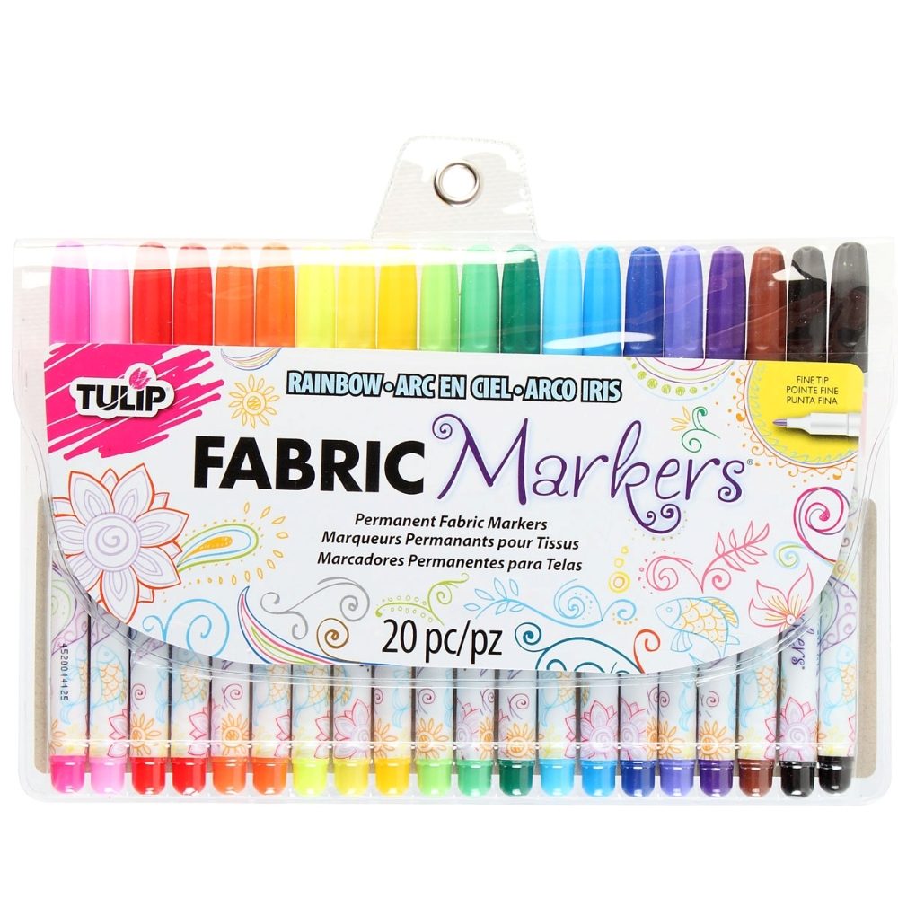 Fabric Pens 20 Pack Textile Markers for Clothing, Bags, T Shirts, Hats, 2  Sets of Colours With Double Tip 