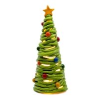 5429 Coil Christmas Tree Lantern Painted Bisque Paint Your Own Pottery