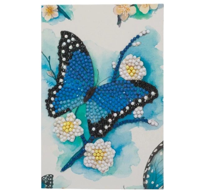 Blue Butterfly - Crystal Art Card 10 x 15cm