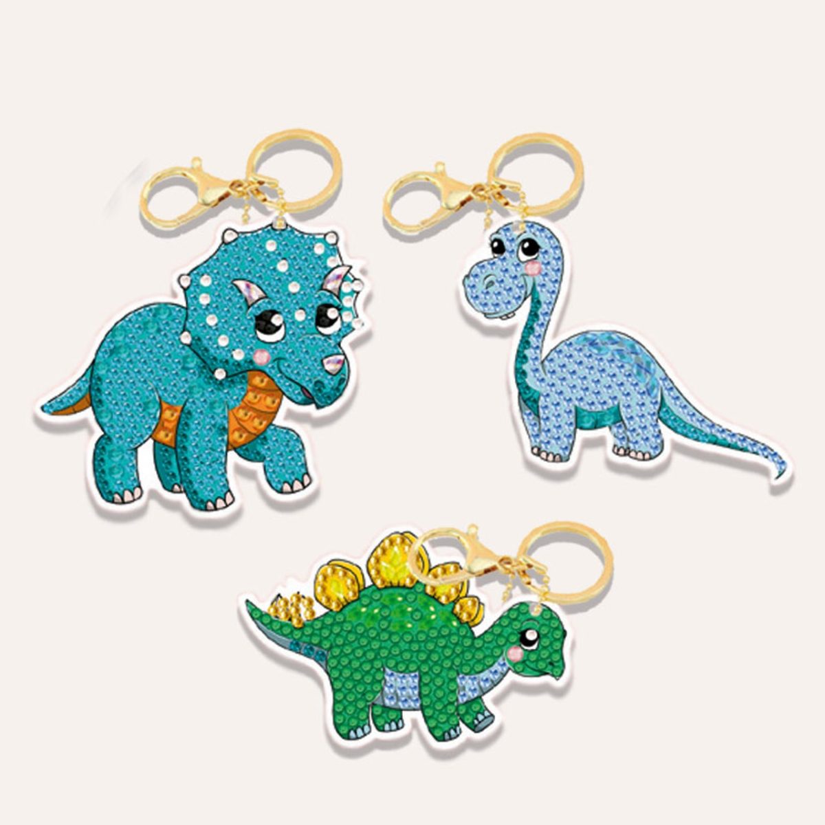 Dinosaur Friends - Crystal Art Keyring Kit (3 asstd)