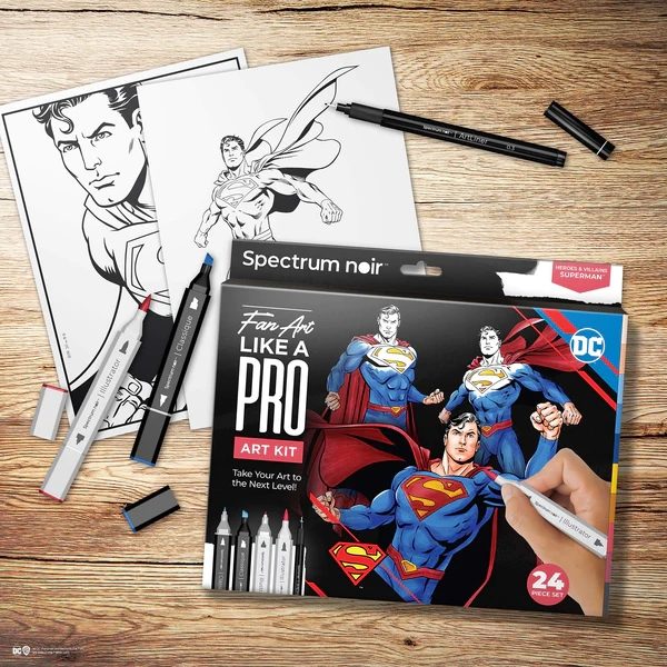 DC1-SUPM Superman Fan Art Like a Pro Kit Spectrum Noir Contents Packaging