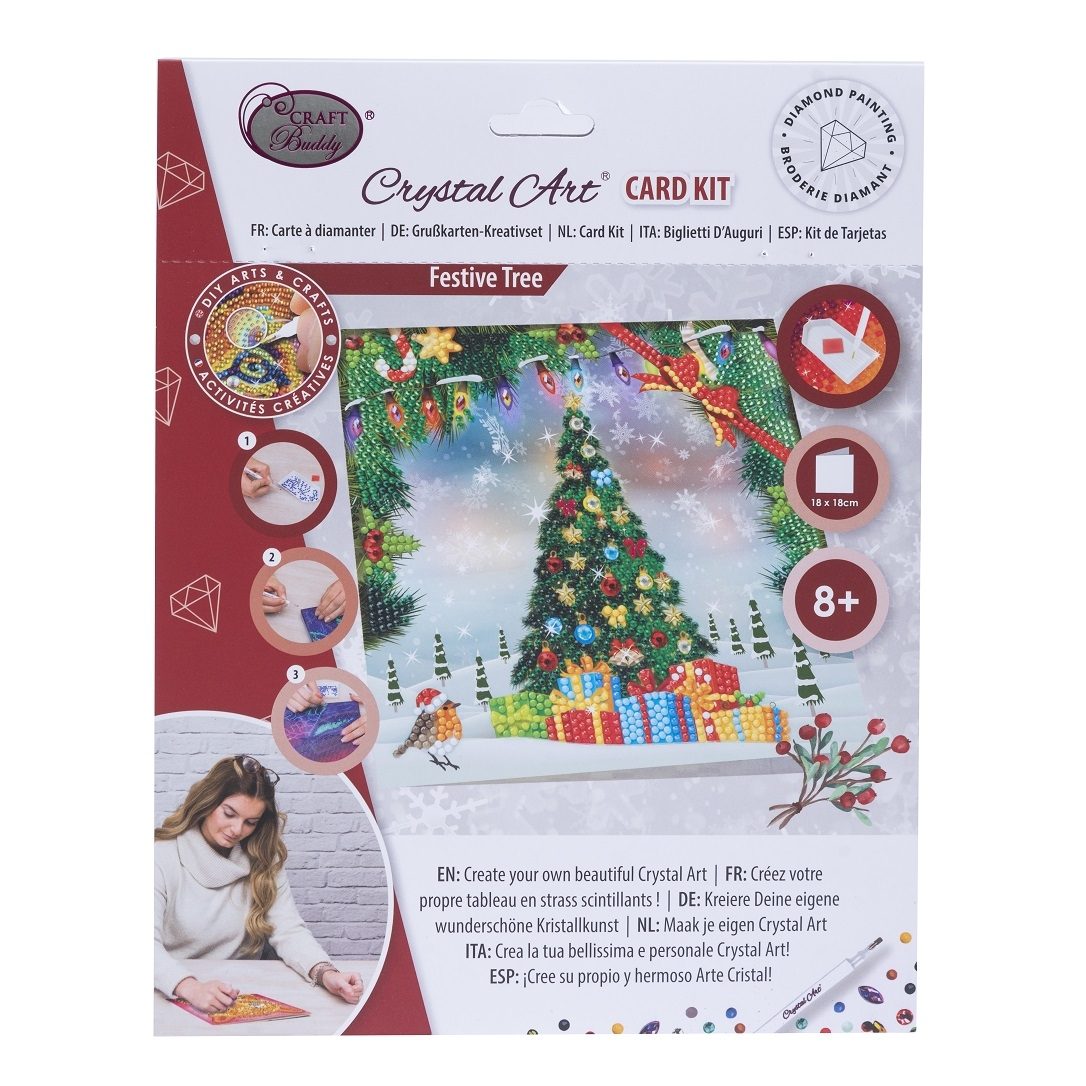 CCK-XM139 Festive Tree- Crystal Art Card Craft Kit packaging