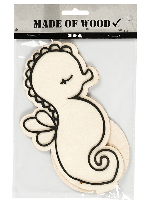 CH791957 Seahorse Wooden Figure in pack