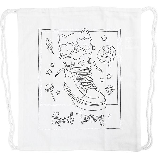 Drawstring Gym Bag - Good Times motif 37x41cm