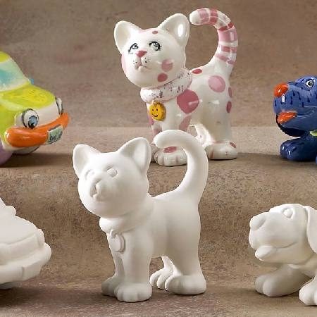 Cat Party Animal Unpainted Ceramic Bisqueware Gare