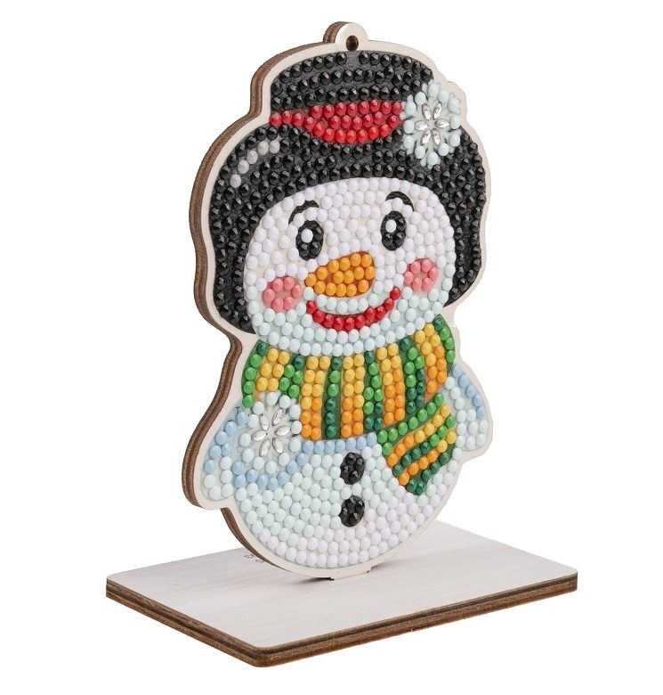 CAFGR-GEN025 Snowman- Christmas Crystal Art Buddy Kit angled