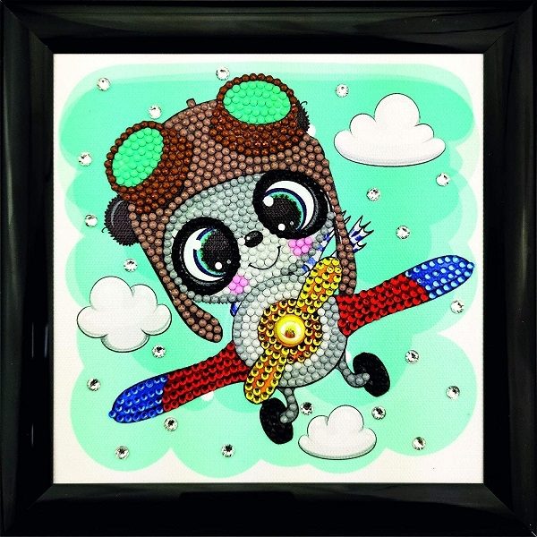 Flying Panda - Frameable Crystal Art Kit 16cm