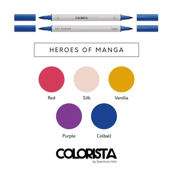 Heroes Of Manga- Colouring Kit (12 pc)