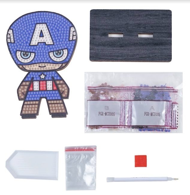 Captain America- Marvel Crystal Art Buddy Kit 11x8cm approx
