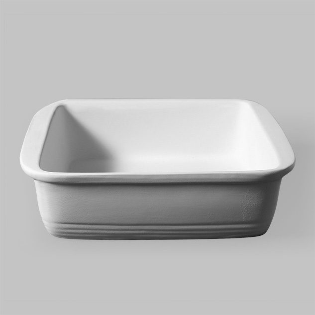 SB102 Casserole Dish- Stoneware Bisque Blank plain