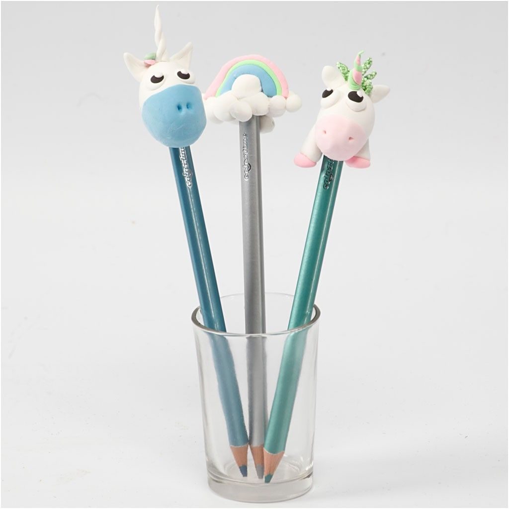 Unicorn Pencils in Foam Clay and Silk Clay