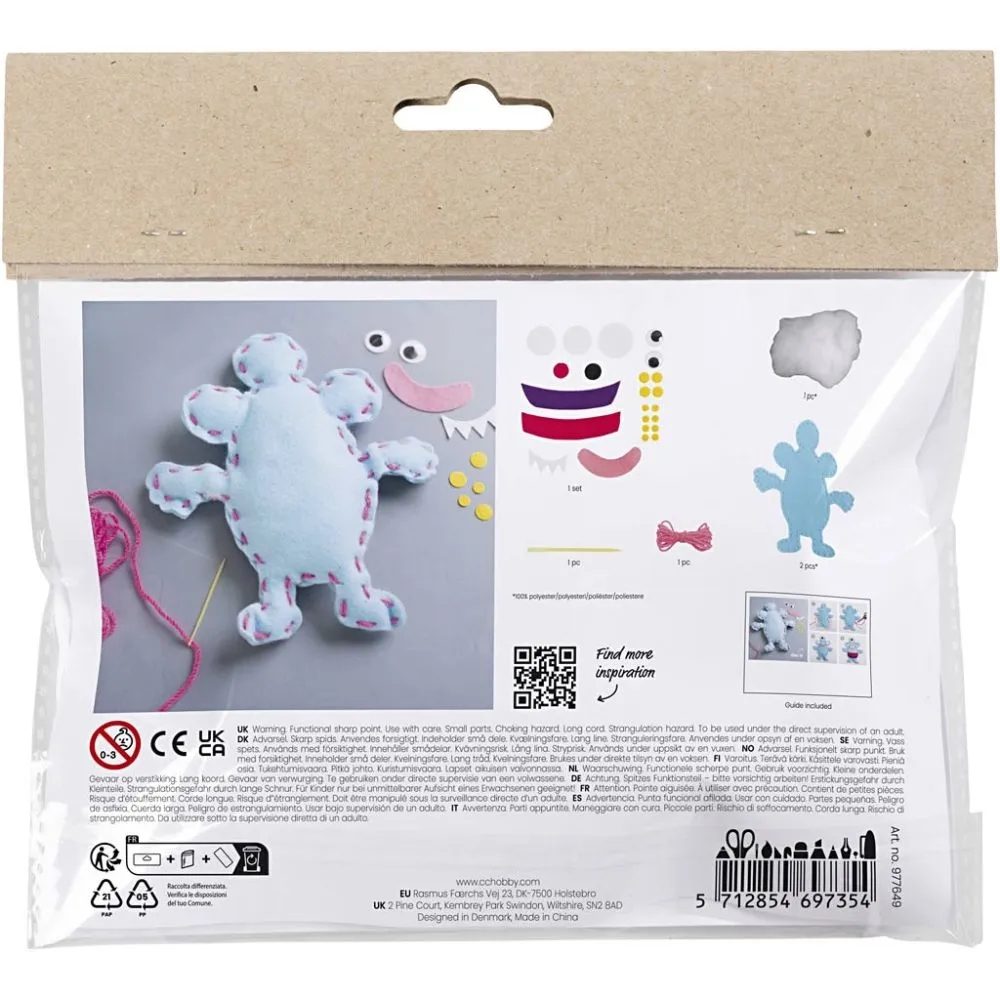 CH977649 Mini Craft Kit Sewing Monster Designs Reverse