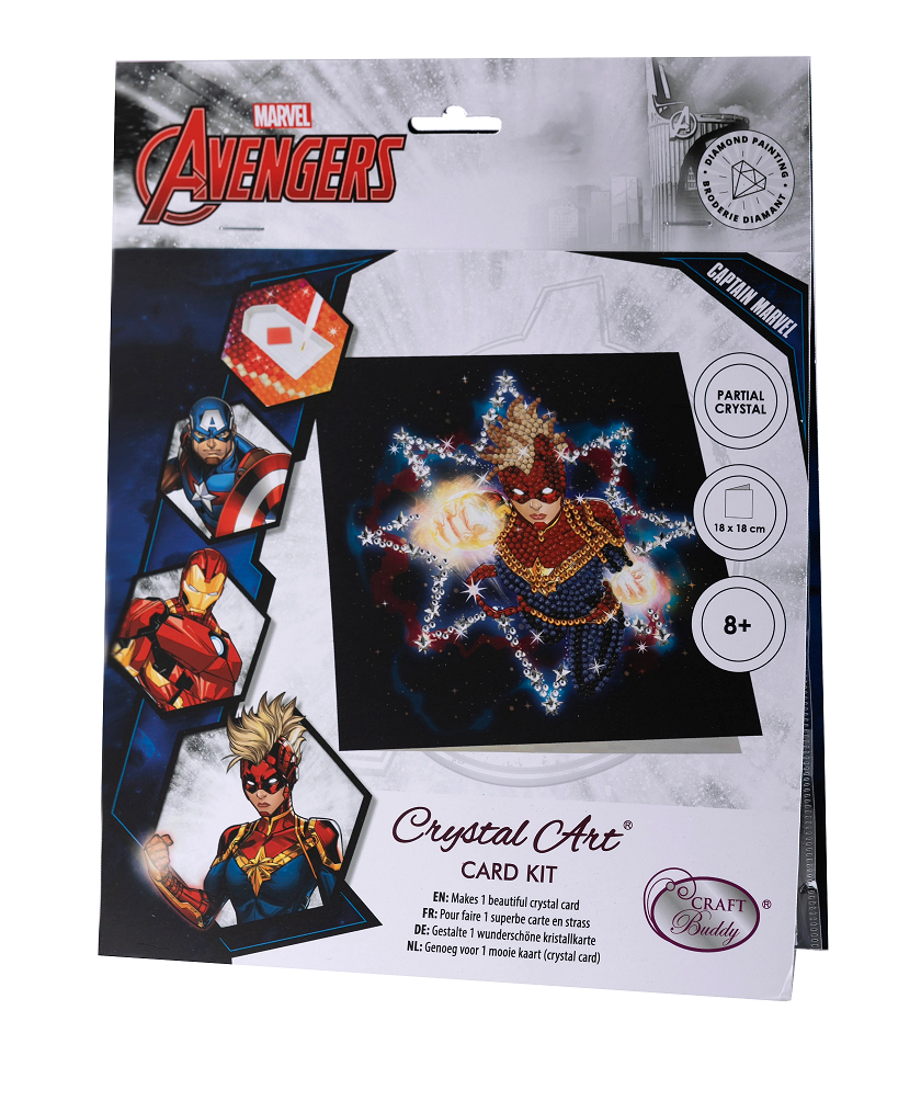 Captain Marvel 18 x 18cm Marvel Crystal Art Card Kit