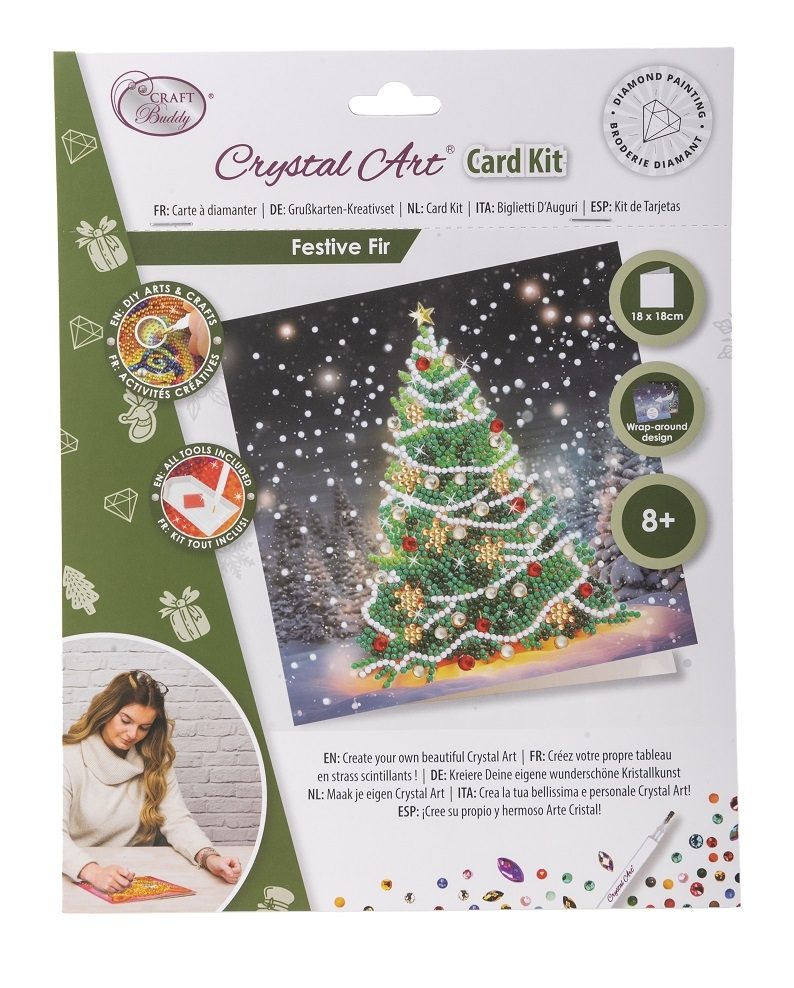 Festive Fir- Crystal Art Card Kit 18cm