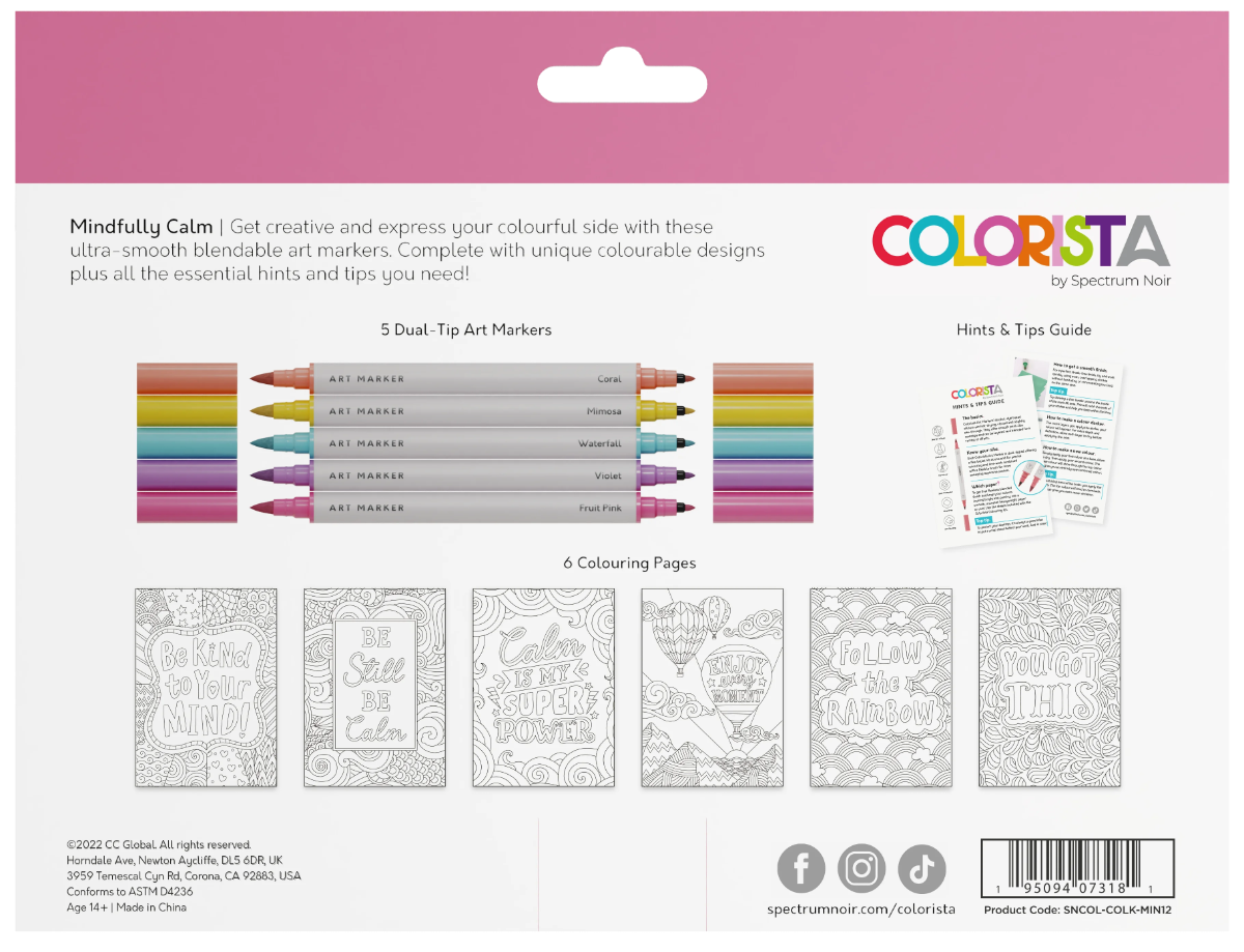 Mindfully Calm - Colouring Kit (12 pc)