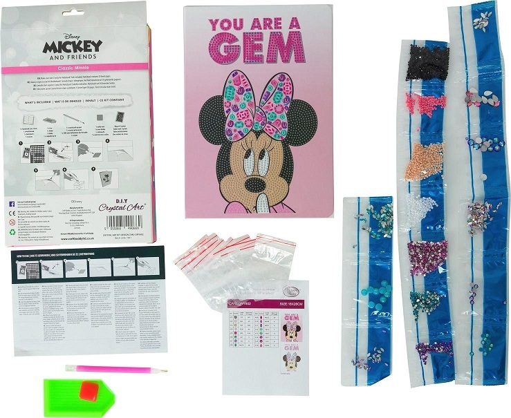 CANJ-DNY602 Classic Minnie Disney Crystal Art Notebook Kit (contents)