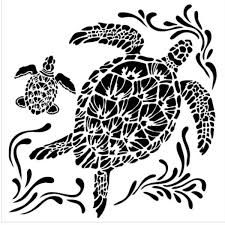 TCW610 Sea Turtle Craft Acrylic Stencil design