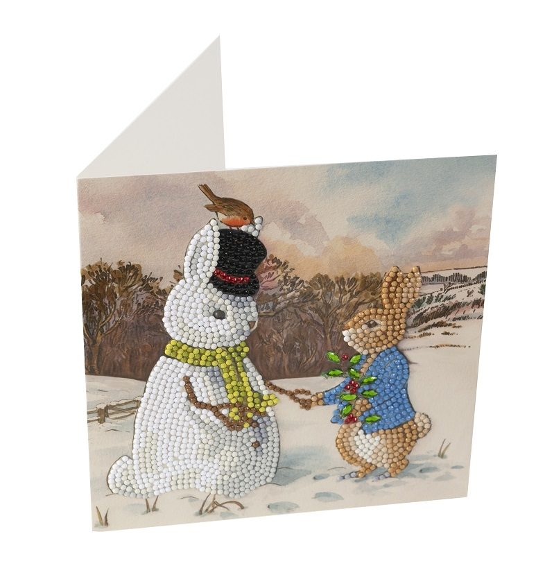 Peter & the Snow Bunny, Crystal Art Card Kit 18x18cm