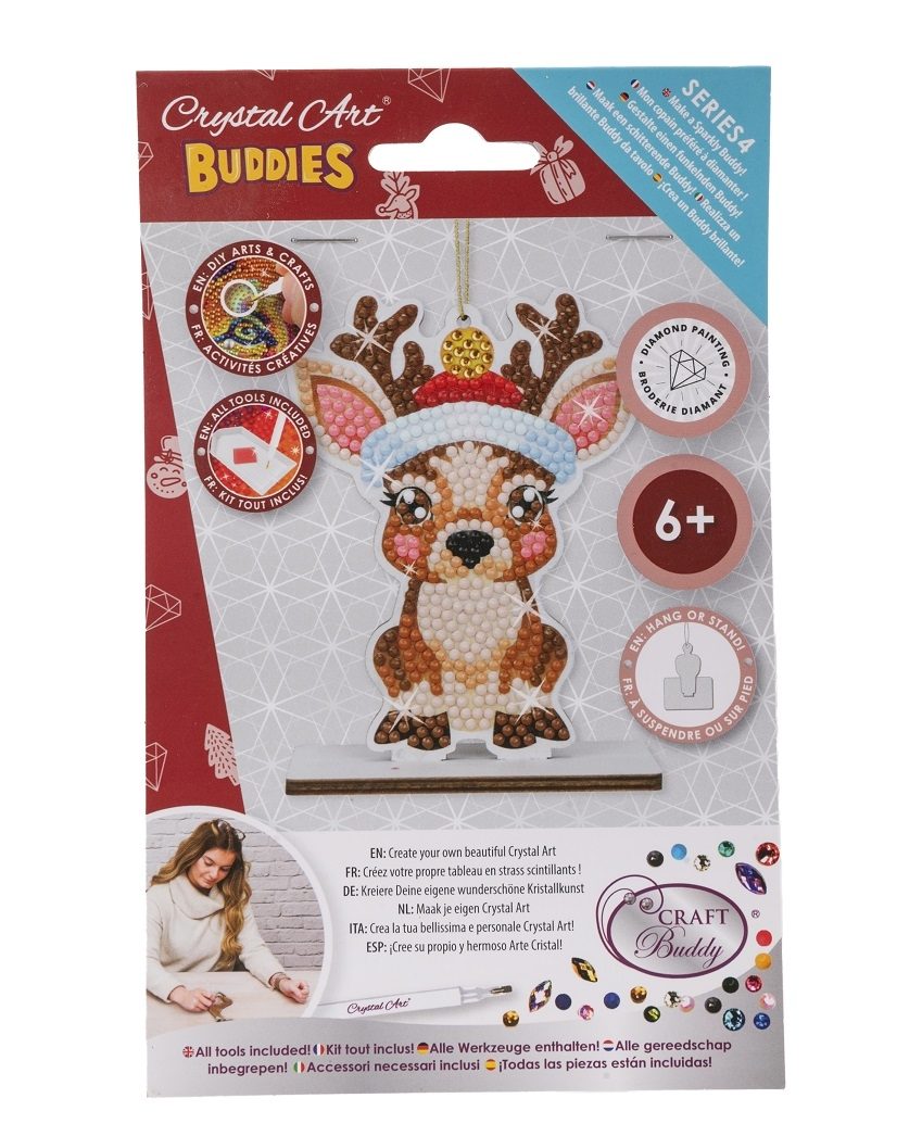 CAFGR-GEN026 Reindeer- Christmas Crystal Art Buddy Kit packaging