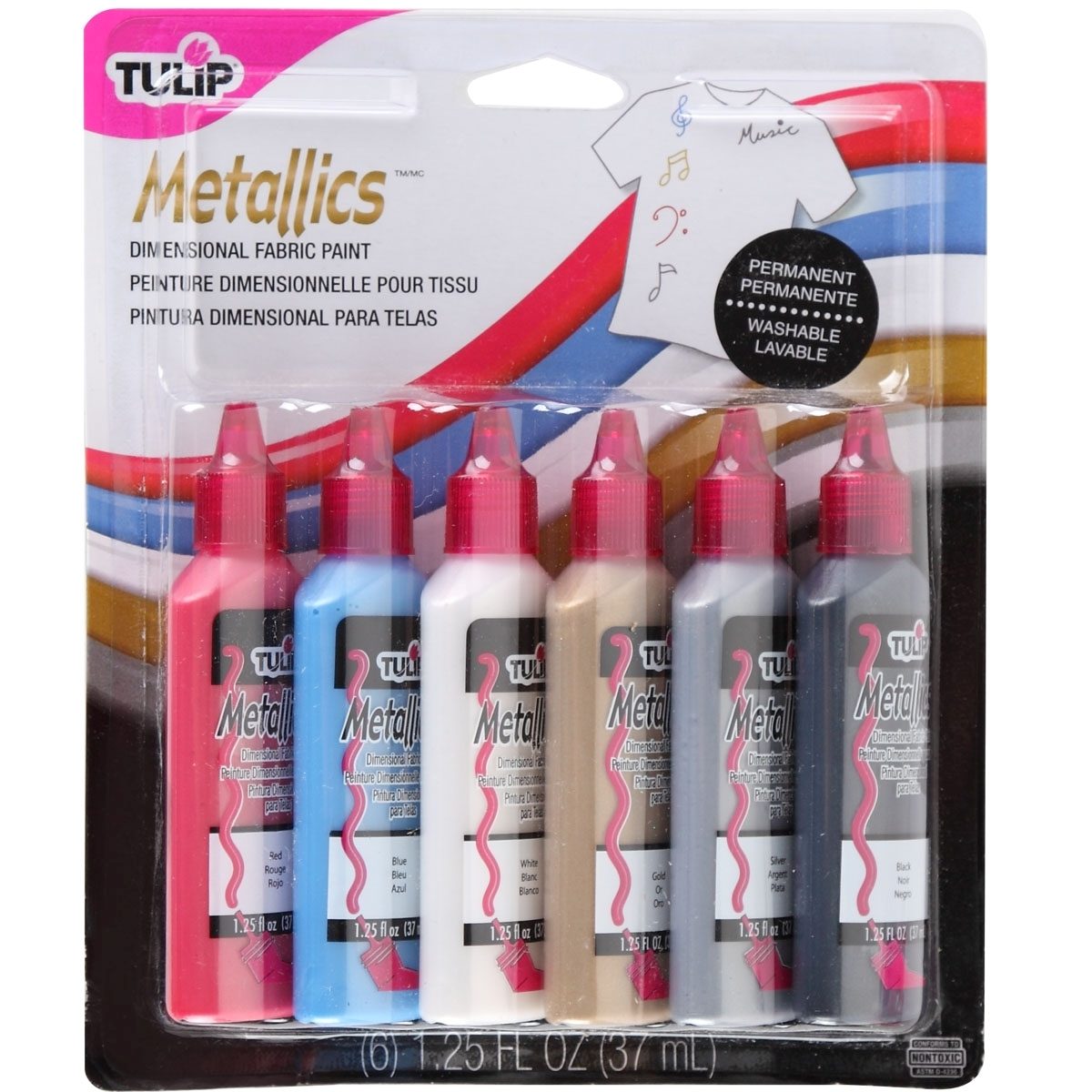 17581 Metallics Dimensional Fabric Paint by Tulip Pack