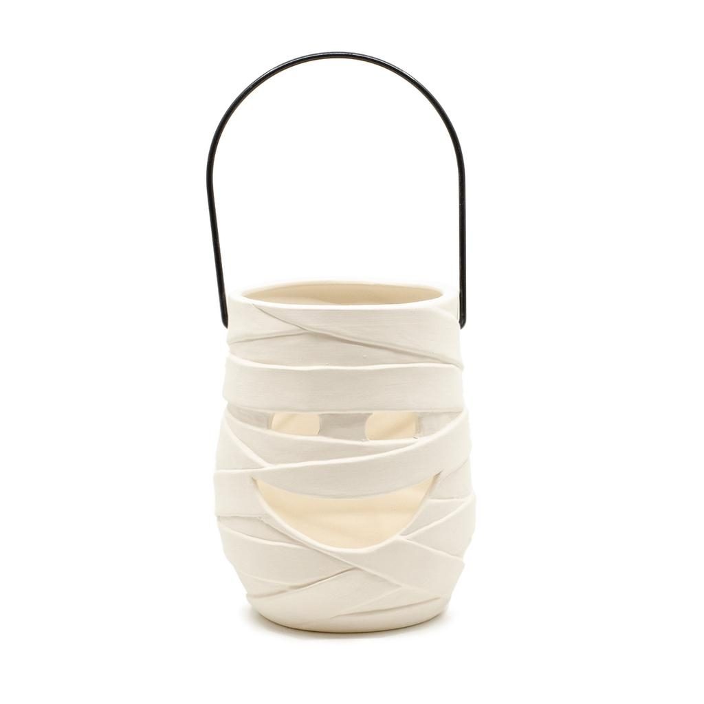 5409 Mummy Lantern wth Handle- Ceramic Unpainted Bisqueware