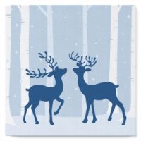 Two Reindeer in Snowy Forest - Mini Paint By Numbers Framed