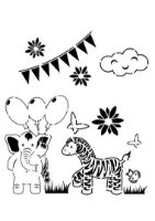 Elephant & Zebra Stencil (21x30)