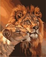 Lion & Lioness Couple - Paint By Numbers Frames 40x50cm