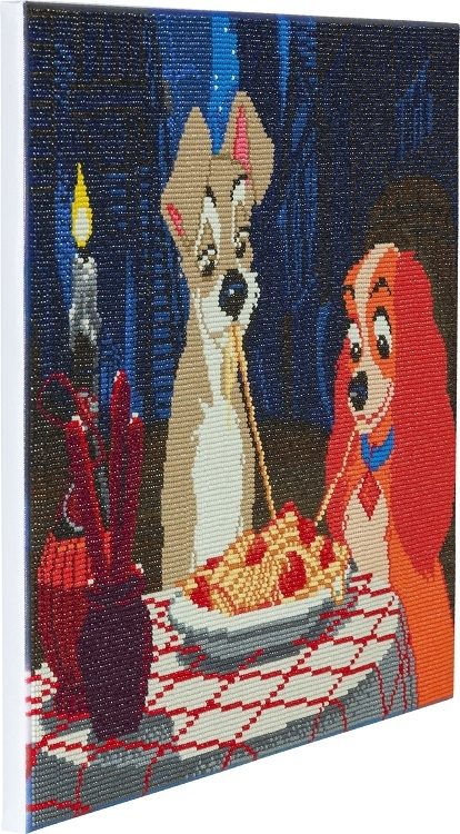 CAK-DNY706L Lady & The Tramp Disney Crystal Art Canvas Kit (angled)