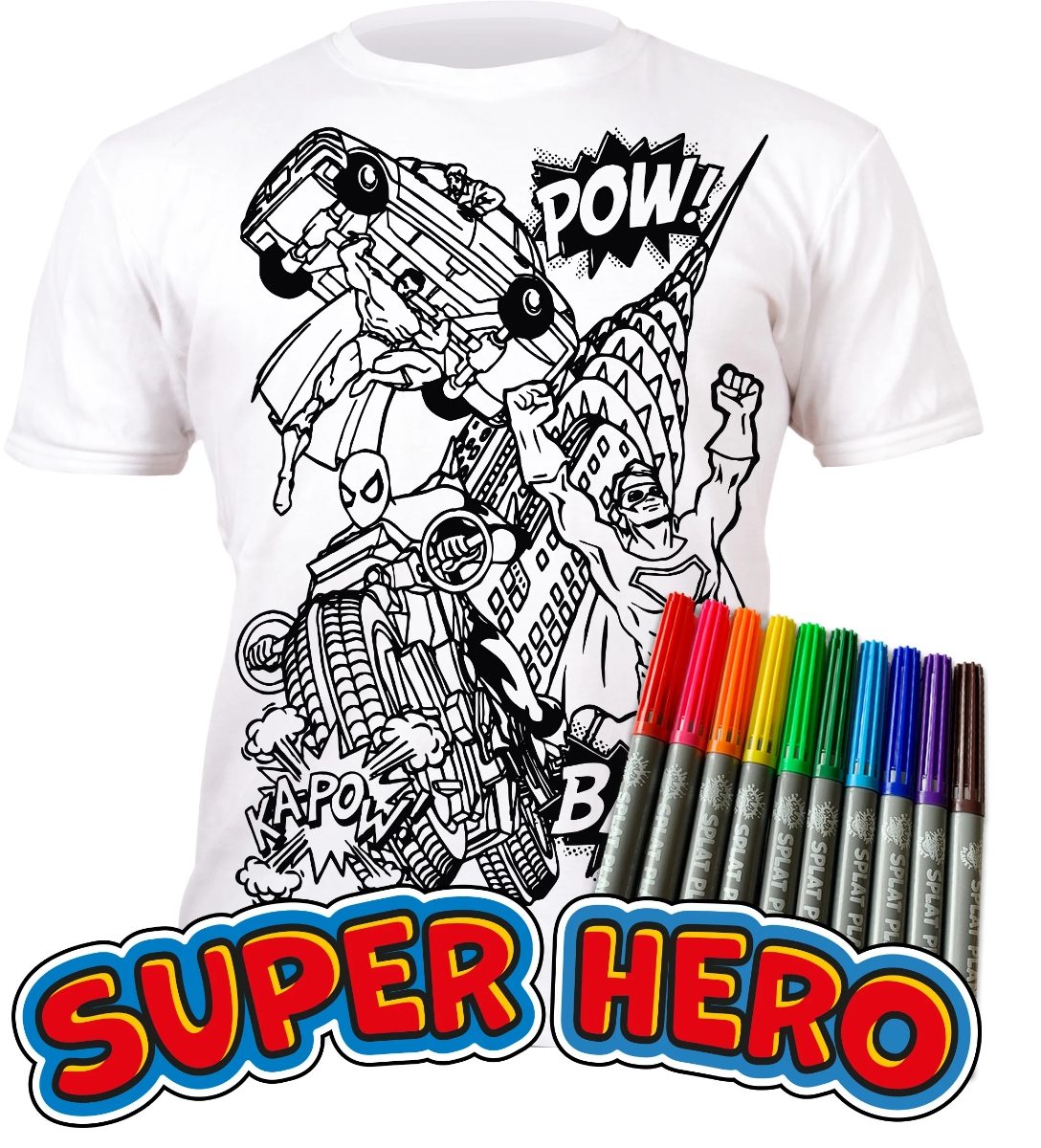 Superhero Colour In T-Shirt