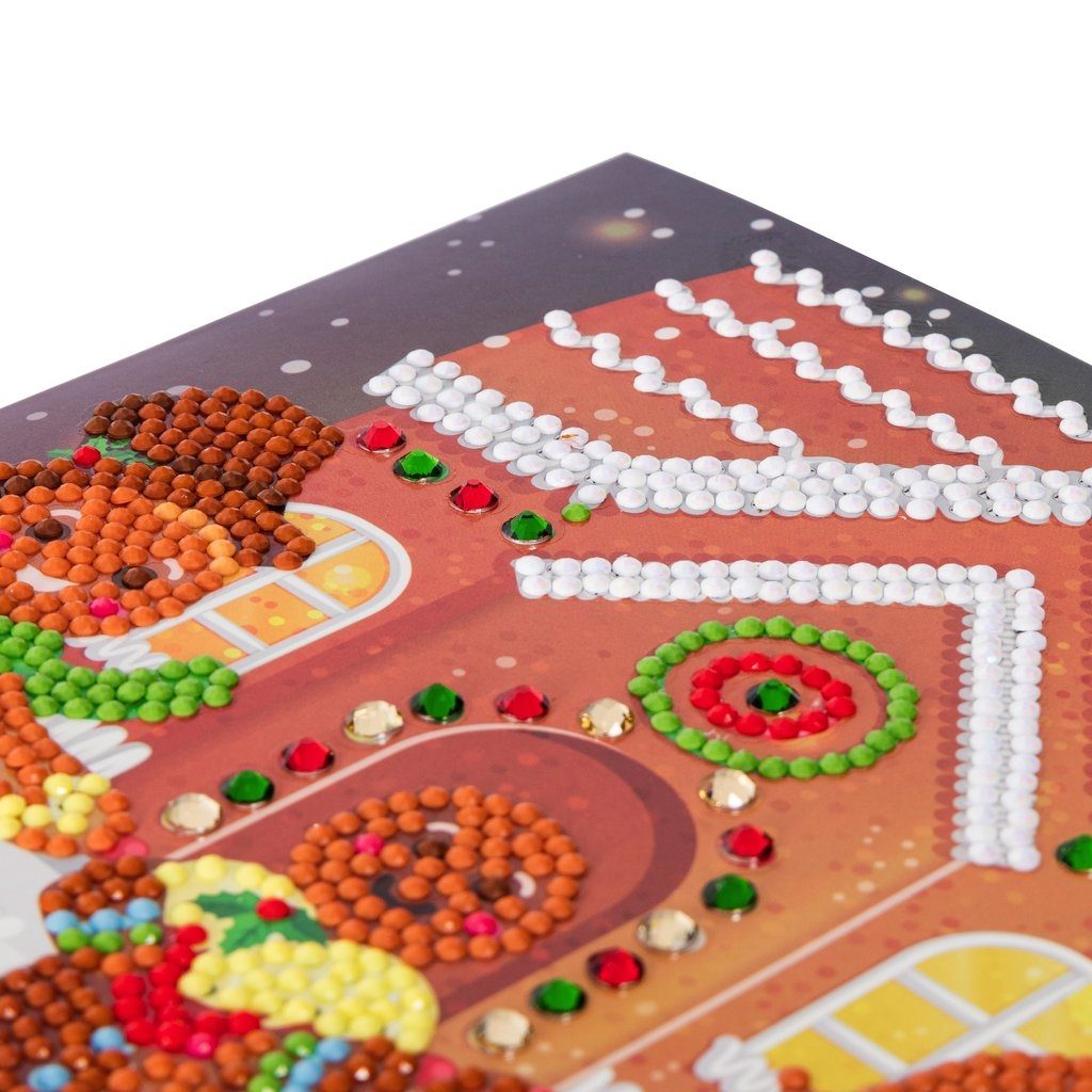 Gingerbread Family - Crystal Art Card 18 x 18cm