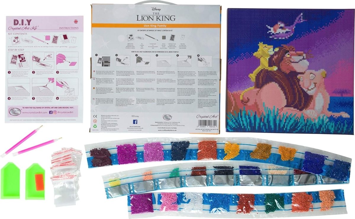 Lion King Family - Crystal Art Kit 30 x 30cm