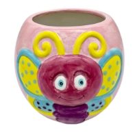 Cute Butterfly Planter Painting Pottery Bisque 