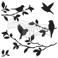 TCW713 Acrylic Stencil Birds on Branches