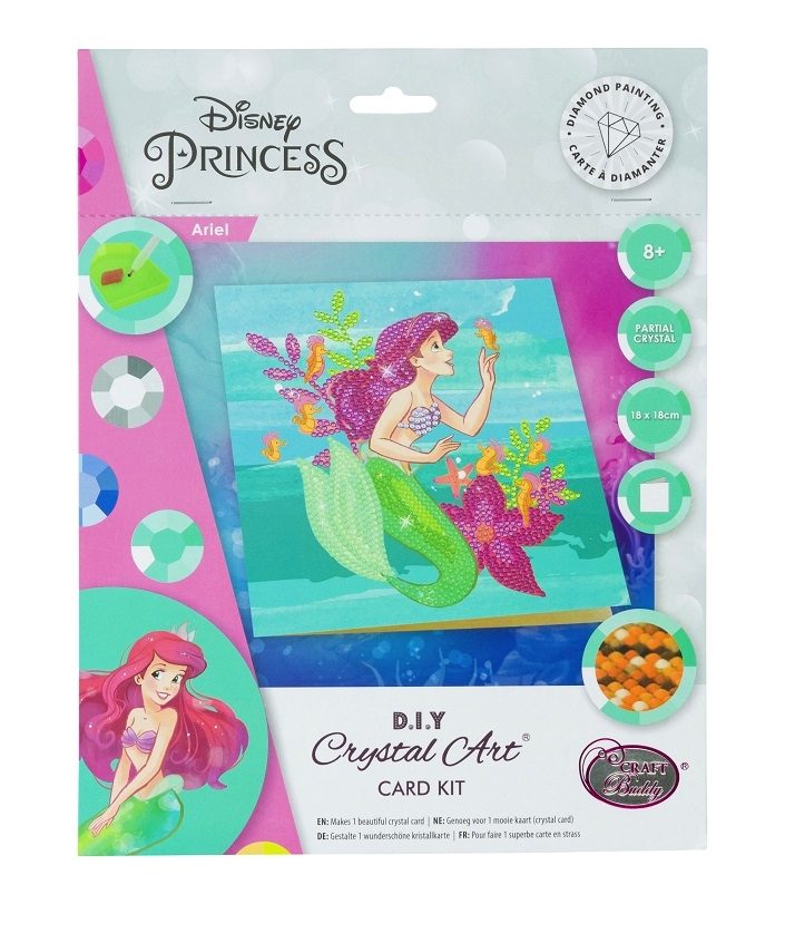 CCK-DNY803 Ariel the Little Mermaid Disney Crystal Art Card Kit (packaging)