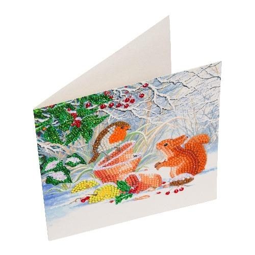 Winter Friends 18 x 18cm Crystal Art Card Kit