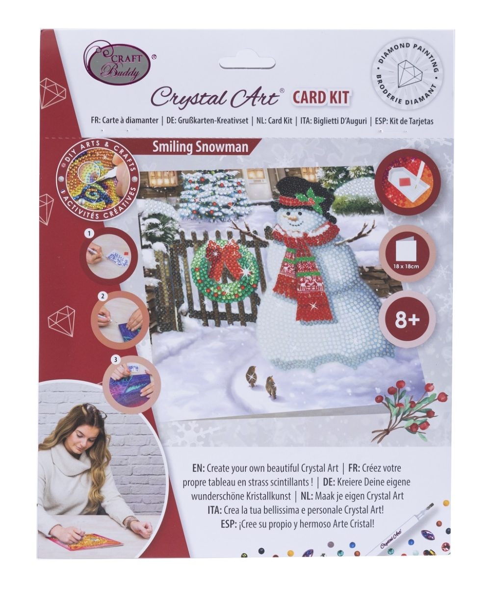 CCK-XM140 Smiling Snowman Crystal Art Card Craft Kit packaging