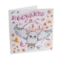 HOGWARTS & HEDWIG CRYSTAL ART CARD 18 X 18CM