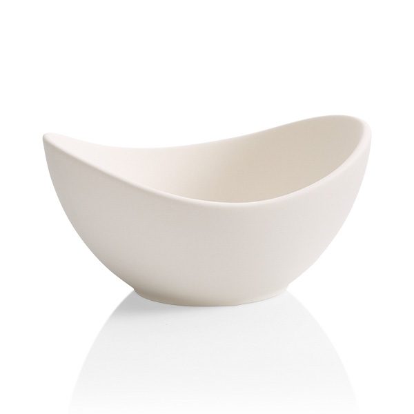 2077 Small Swoop Bowl Unpainted Ceramic Bisque Blank plain bisque