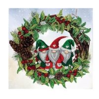 Christmas Gnomes - Crystal Art Card Kit 18 x 18cm